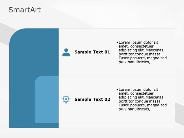 SmartArt List Nested Segment 2 Steps & Google Slides Theme