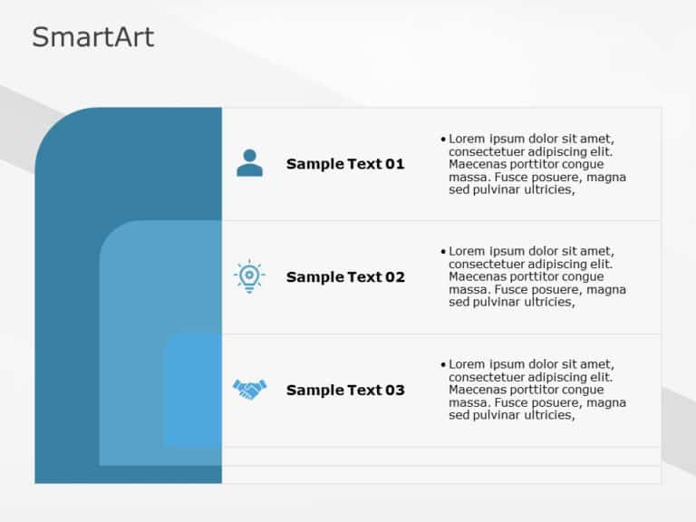 SmartArt List Nested Segment 3 Steps & Google Slides Theme