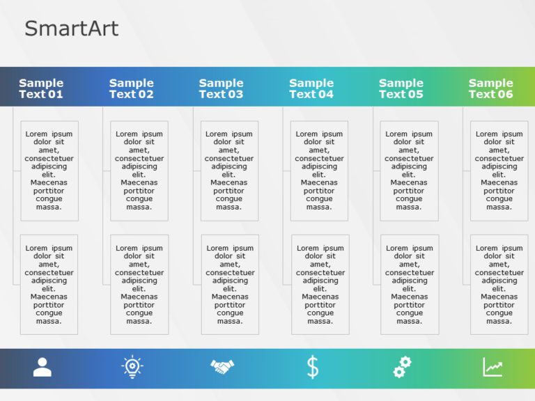 SmartArt List Nested Steps 6 Steps & Google Slides Theme