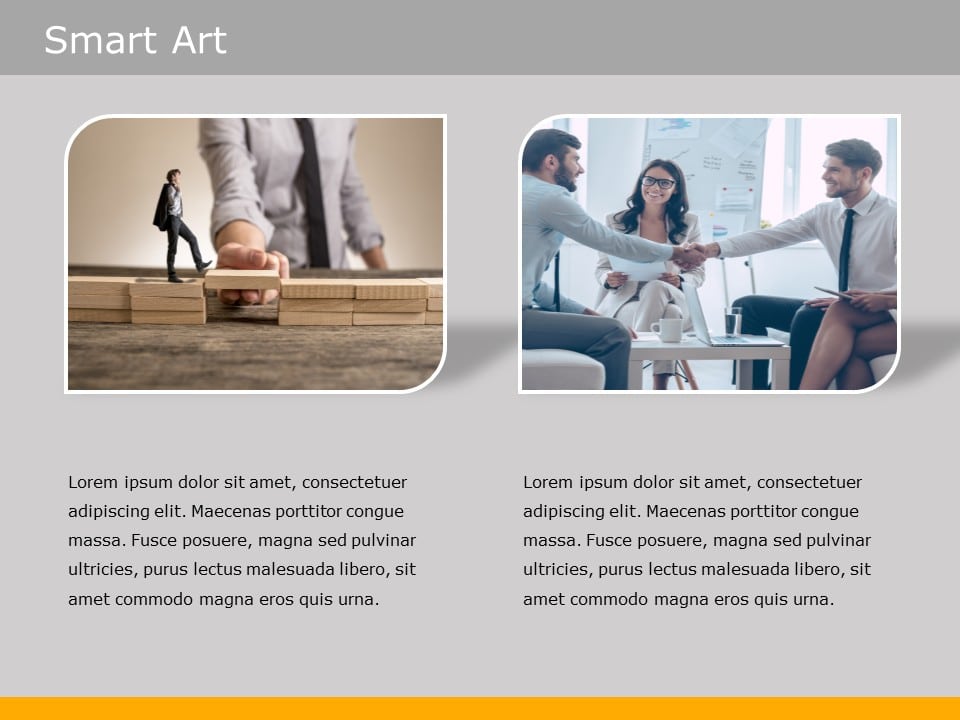 SmartArt List Picture Accent 2 Steps PowerPoint Template