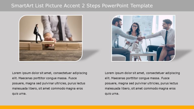 SmartArt List Picture Accent 2 Steps PowerPoint Template & Google Slides Theme