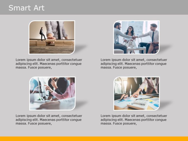 SmartArt List Picture Accent 4 Steps PowerPoint Template