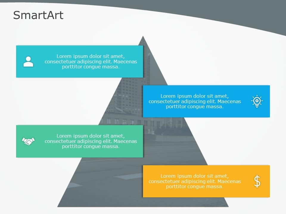 SmartArt List Pyramid 4 Steps & Google Slides Theme