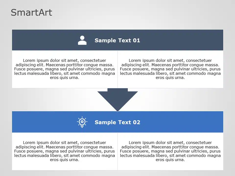 SmartArt List Segment 2 Steps & Google Slides Theme