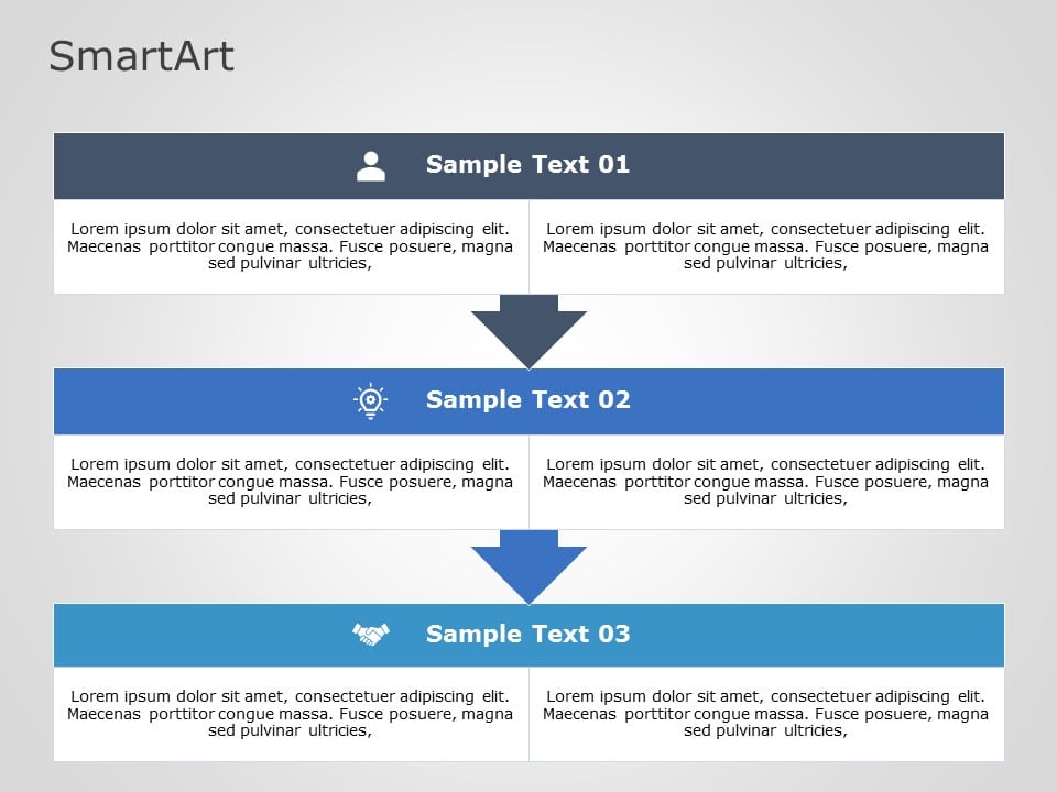 SmartArt List Segment 3 Steps & Google Slides Theme