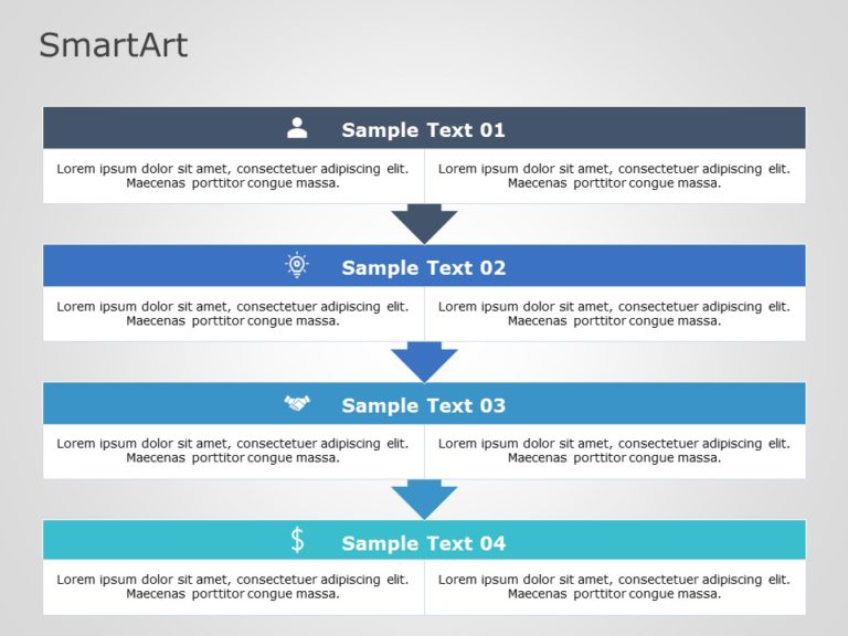 SmartArt List Segment 4 Steps & Google Slides Theme