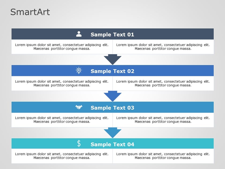SmartArt List Segment 4 Steps & Google Slides Theme