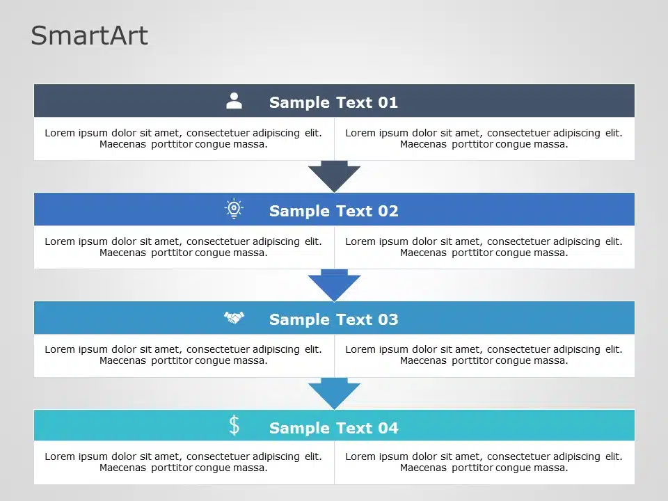 SmartArt List Segment 4 Steps & Google Slides Theme