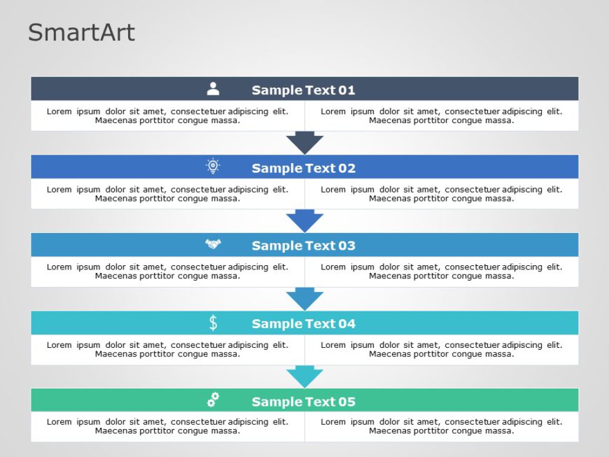 SmartArt List Segment 5 Steps