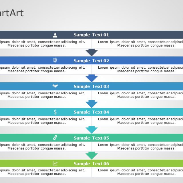 SmartArt List Segment 5 Steps