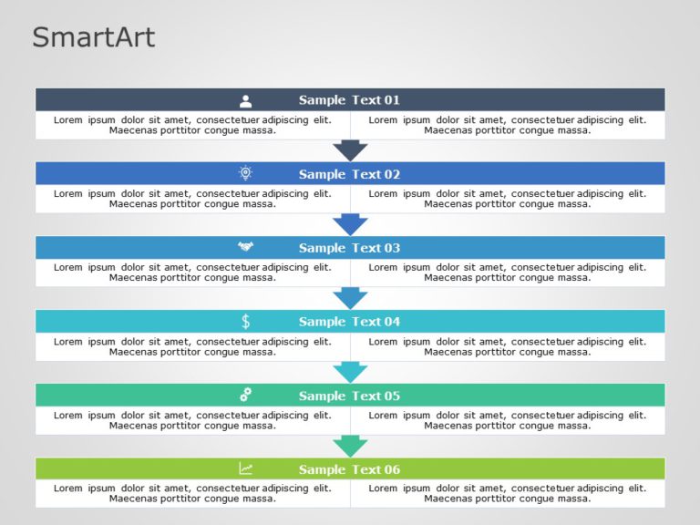 SmartArt List Segment 6 Steps
