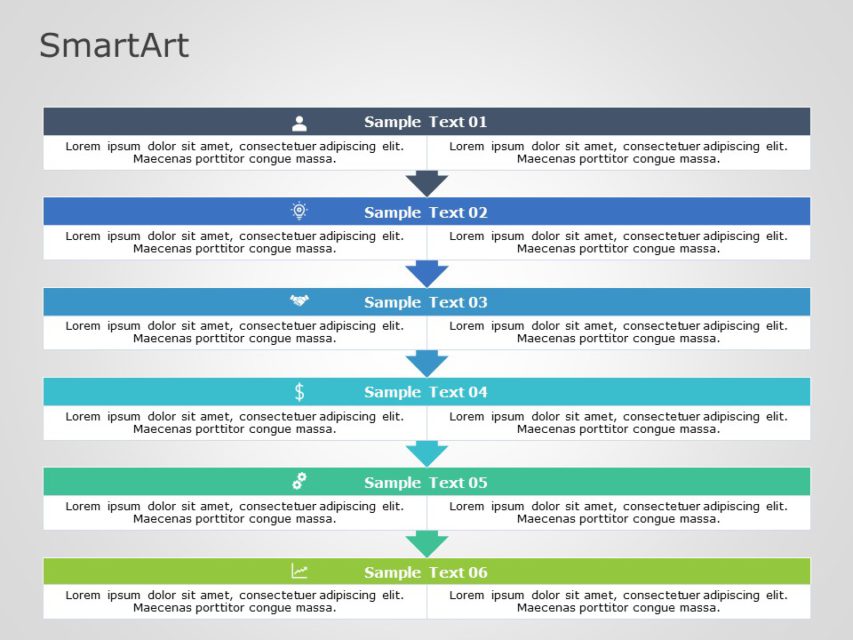 SmartArt List Segment 6 Steps | SlideUpLift