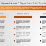 SmartArt List Squared Accent 3 Steps PowerPoint Template & Google Slides Theme