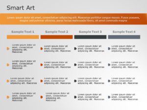 SmartArt List Squared Accent 4 Steps PowerPoint Template | SlideUpLift