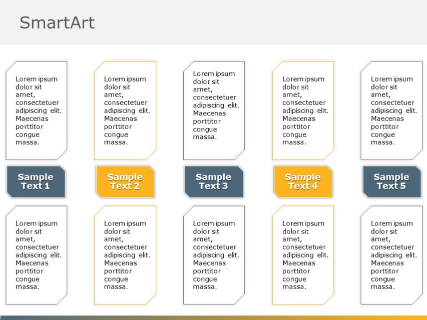 SmartArt List Stacked list 5 Steps | SlideUpLift