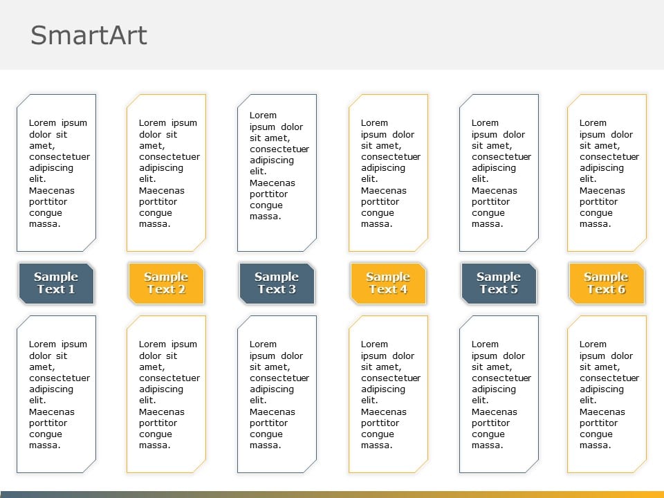SmartArt List Stacked list 6 Steps & Google Slides Theme