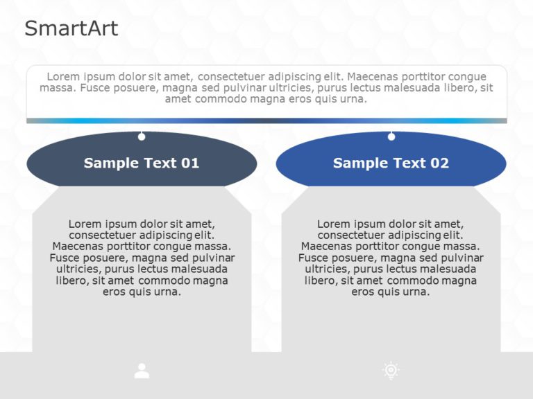 SmartArt List Table 2 Steps PowerPoint Template