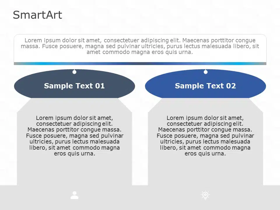 SmartArt List Table 2 Steps PowerPoint Template & Google Slides Theme