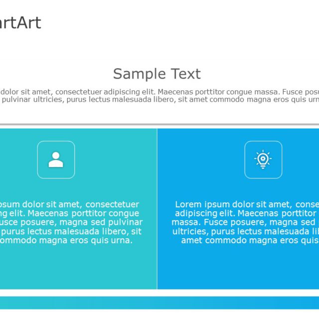 SmartArt List Table 2 Steps | SlideUpLift