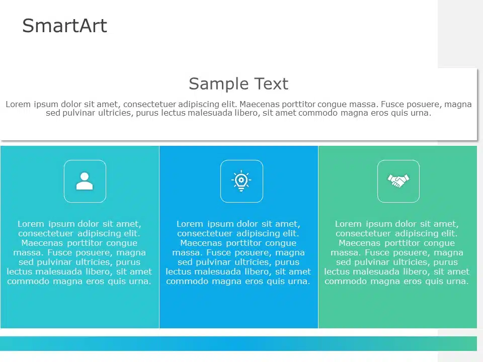 SmartArt List Table 3 Steps & Google Slides Theme