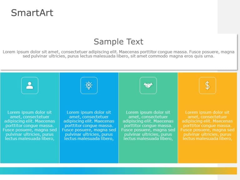 SmartArt List Table 4 Steps & Google Slides Theme