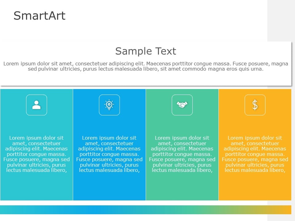 SmartArt List Table 4 Steps & Google Slides Theme