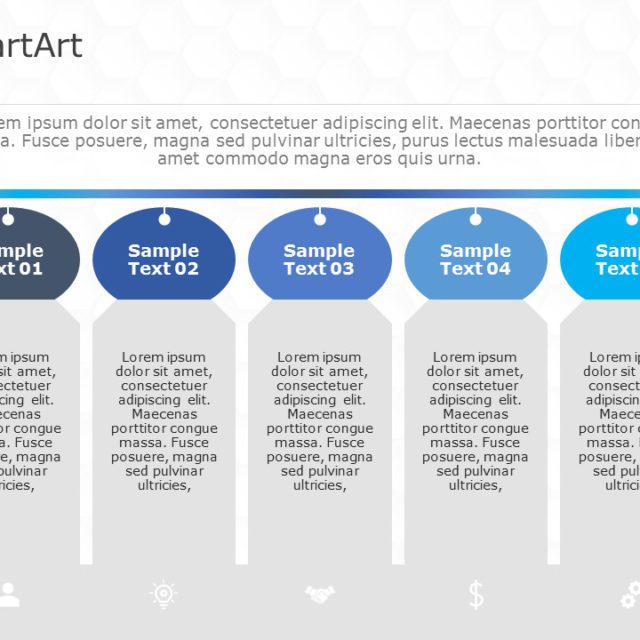 SmartArt List Segment 5 Steps