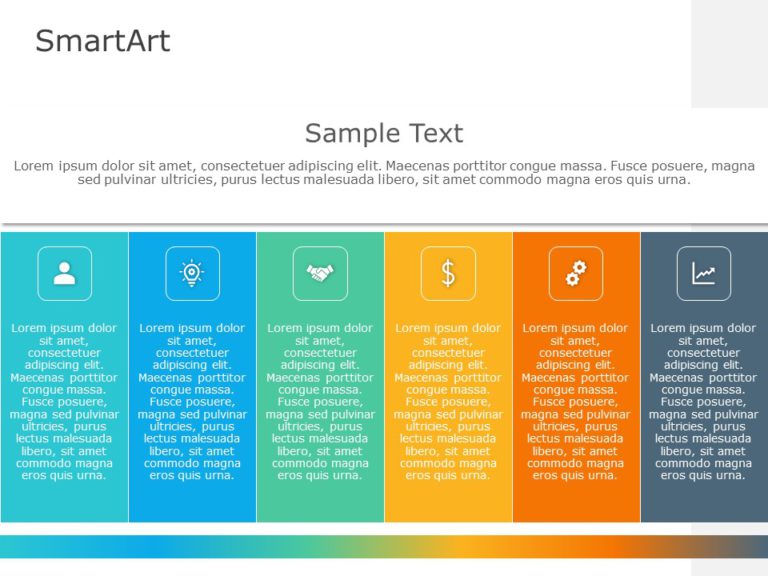 SmartArt List Table 6 Steps & Google Slides Theme