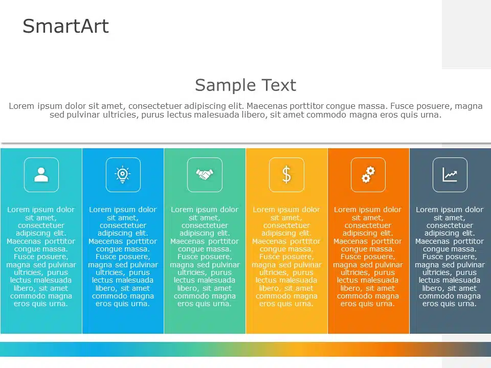 SmartArt List Table 6 Steps & Google Slides Theme