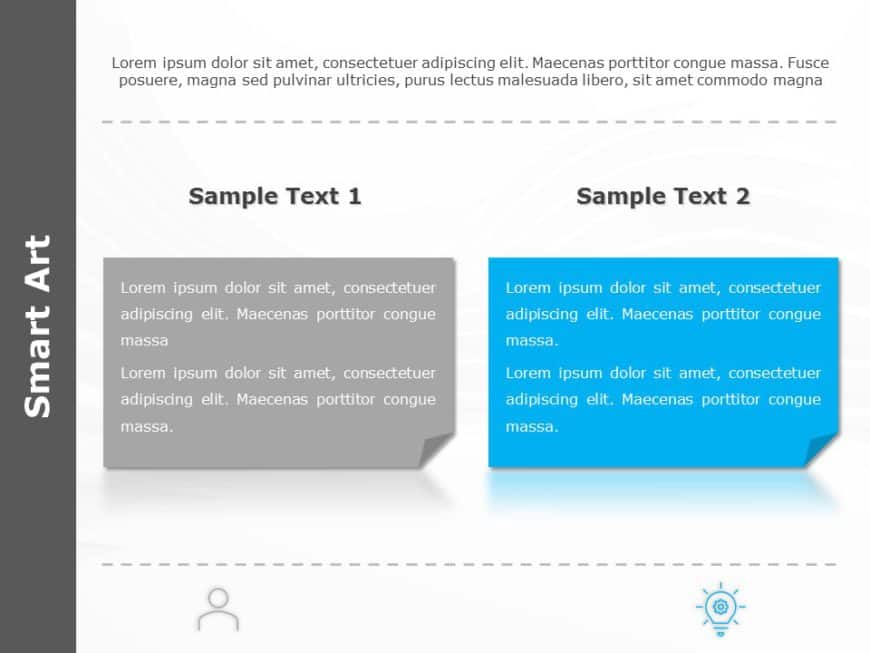 SmartArt List Text Blocks 2 Steps PowerPoint Template | SlideUpLift