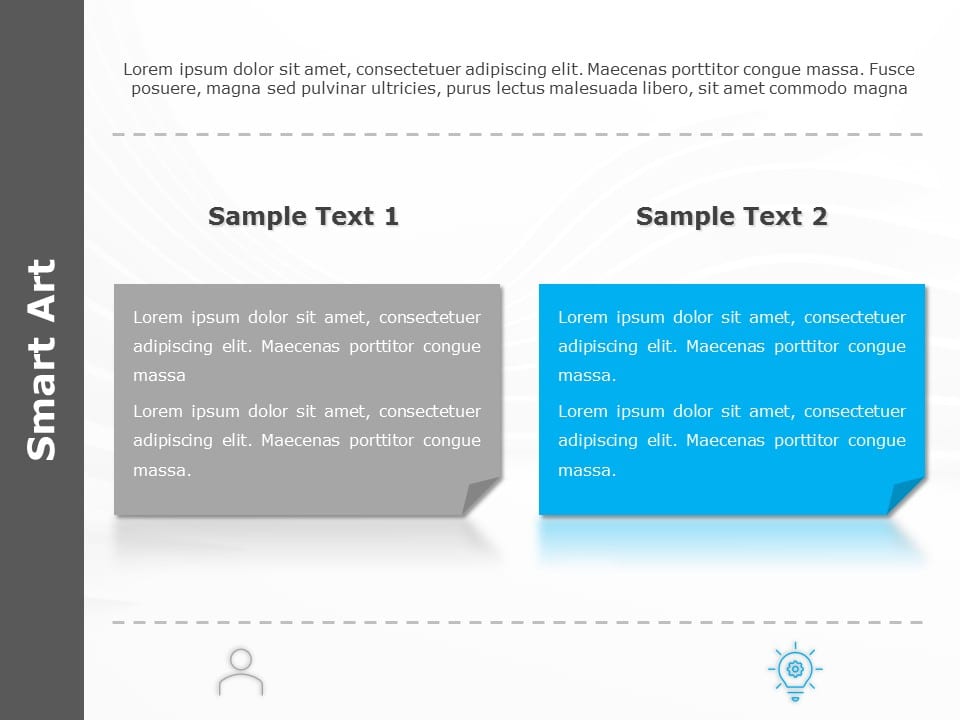 SmartArt List Text Blocks 2 Steps PowerPoint Template