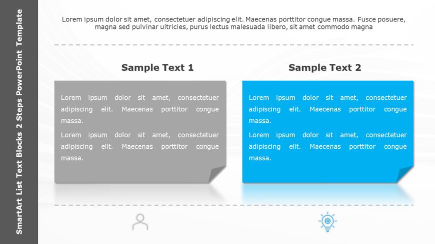 SmartArt List Text Blocks 2 Steps PowerPoint Template