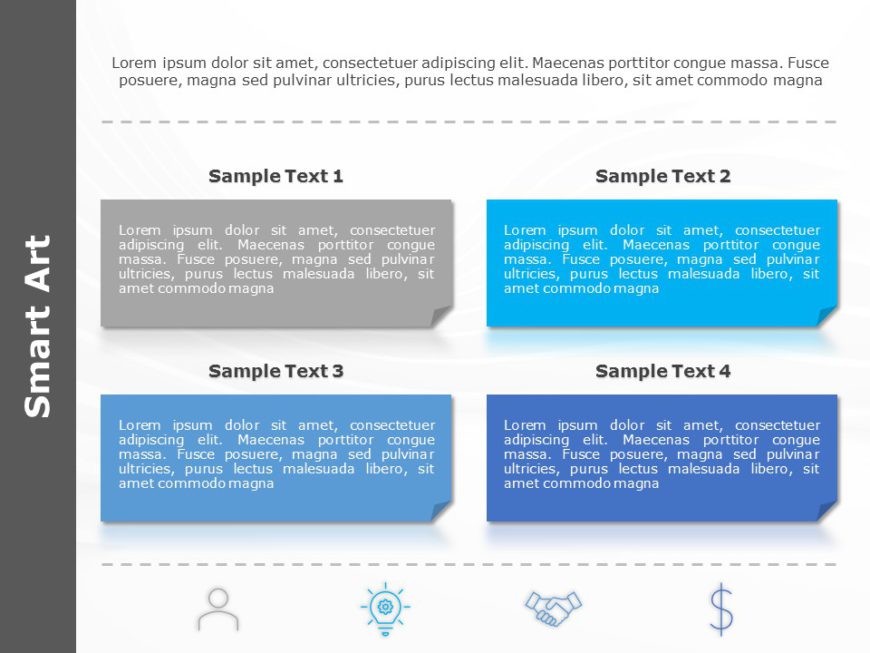 SmartArt List Text Blocks 4 Steps PowerPoint Template | SlideUpLift