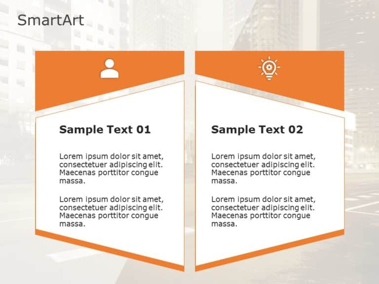 SmartArt List Trapezoid 2 Steps & Google Slides Theme