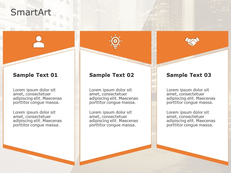 SmartArt List Trapezoid 3 Steps & Google Slides Theme