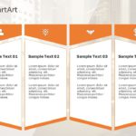 SmartArt List Trapezoid 4 Steps & Google Slides Theme