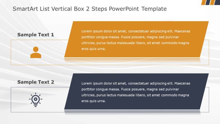 SmartArt List Vertical Box 2 Steps PowerPoint Template