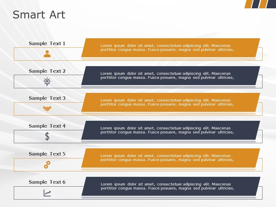SmartArt List Vertical Box 6 Steps PowerPoint Template & Google Slides Theme