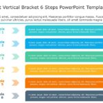 SmartArt List Vertical Bracket 6 Steps PowerPoint Template & Google Slides Theme