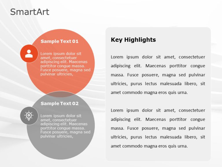 SmartArt List Vertical Circle 2 Steps & Google Slides Theme