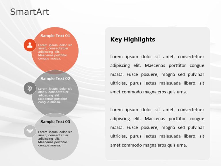 SmartArt List Vertical Circle 3 Steps & Google Slides Theme