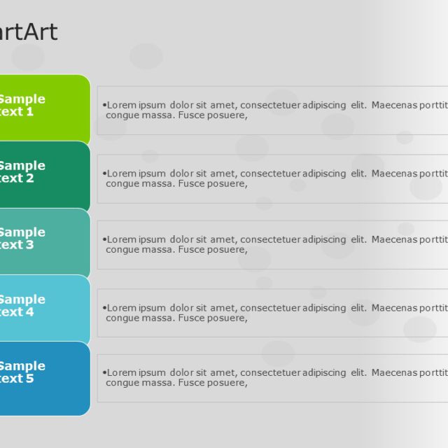 SmartArt List Vertical Block 5 Steps