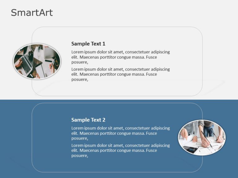 SmartArt List Vertical Picture 2 Steps & Google Slides Theme