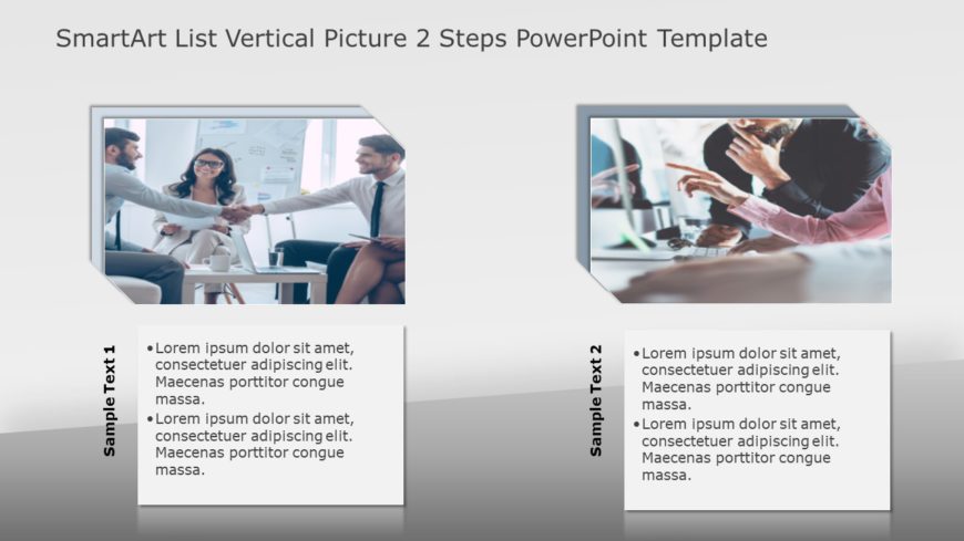 SmartArt List Vertical Picture 2 Steps PowerPoint Template