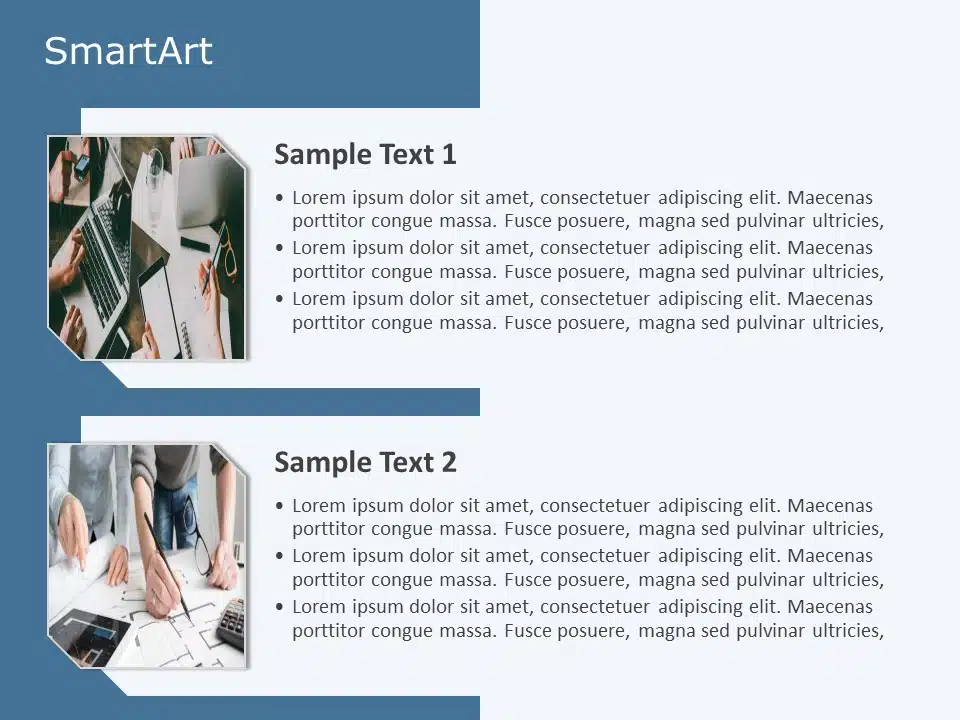 SmartArt List Vertical Picture 2 Steps1 & Google Slides Theme