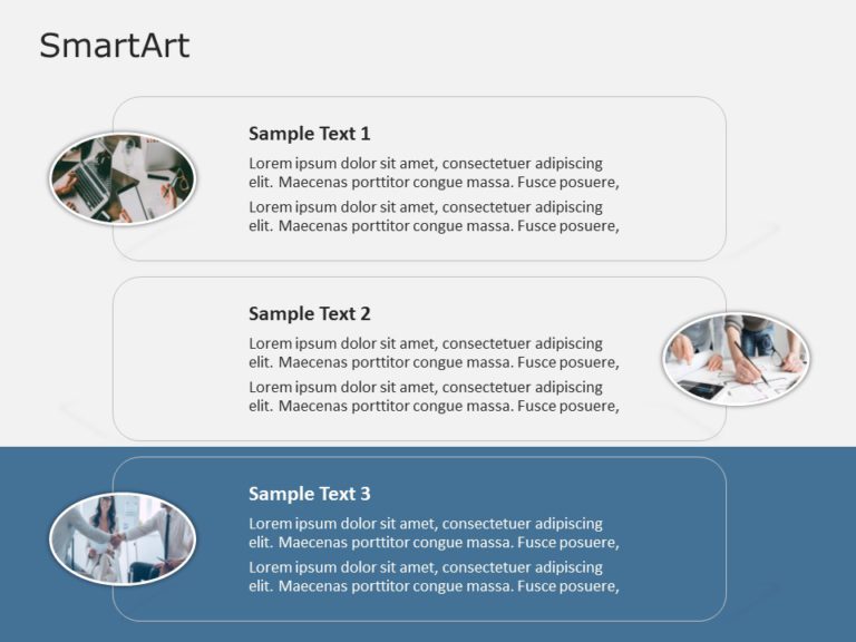 SmartArt List Vertical Picture 3 Steps