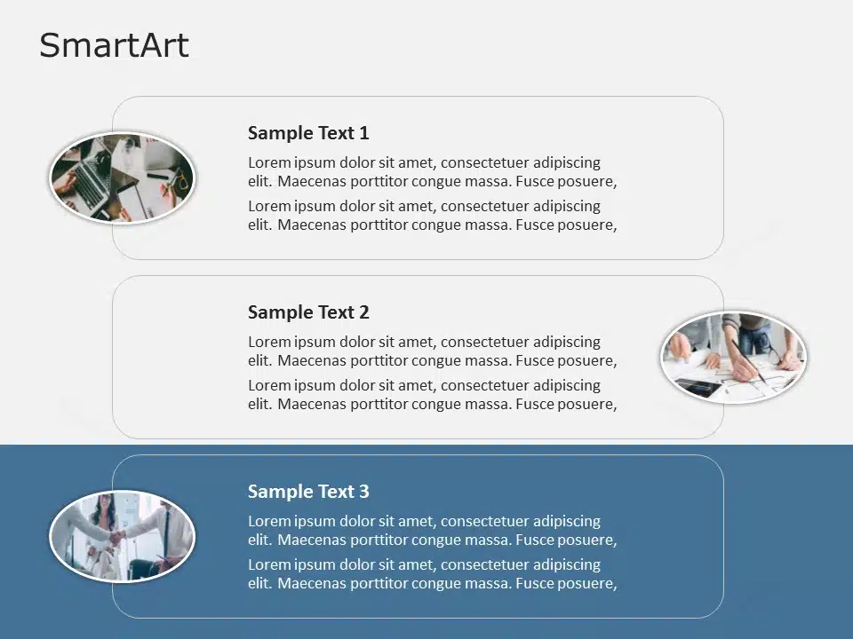 SmartArt List Vertical Picture 3 Steps & Google Slides Theme