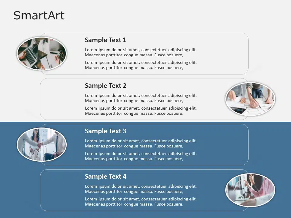 SmartArt List Vertical Picture 4 Steps & Google Slides Theme