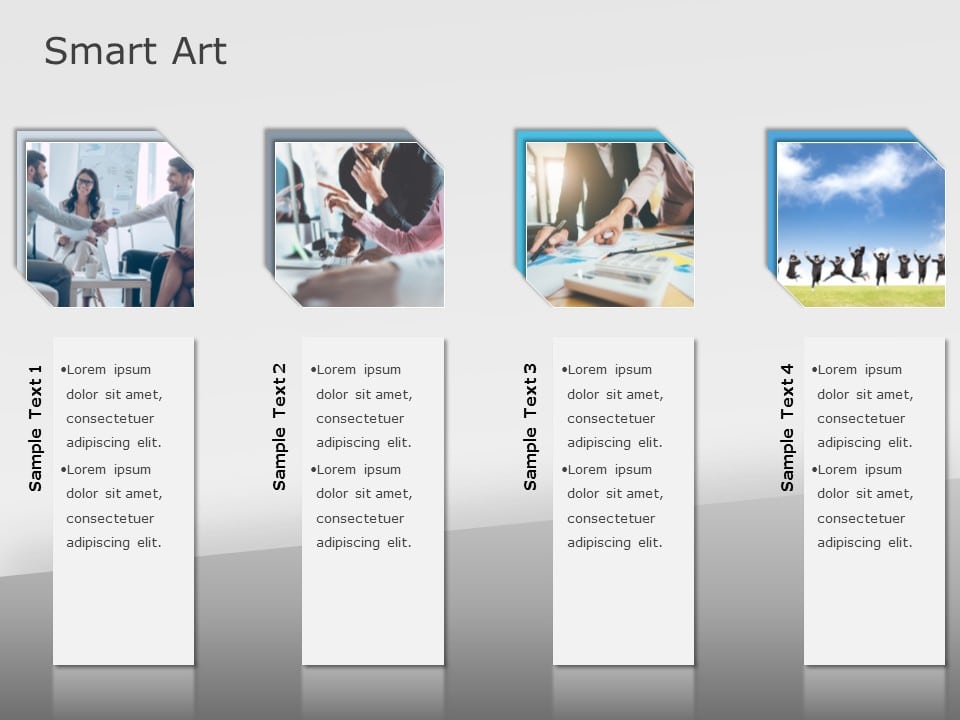 SmartArt List Vertical Picture 4 Steps PowerPoint Template