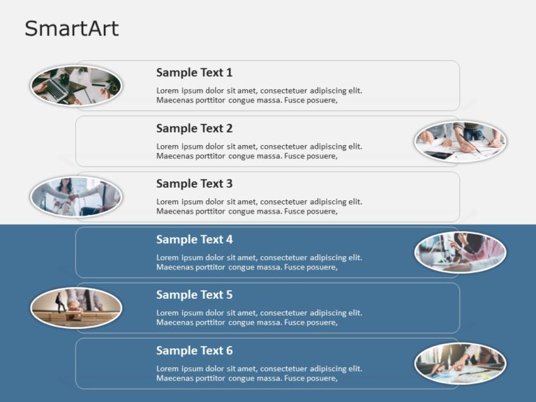 SmartArt List Vertical Picture 6 Steps